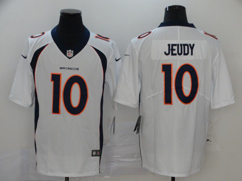 Men Denver Broncos 10 Jeudy White Nike Vapor Untouchable Stitched Limited NFL Jerseys
